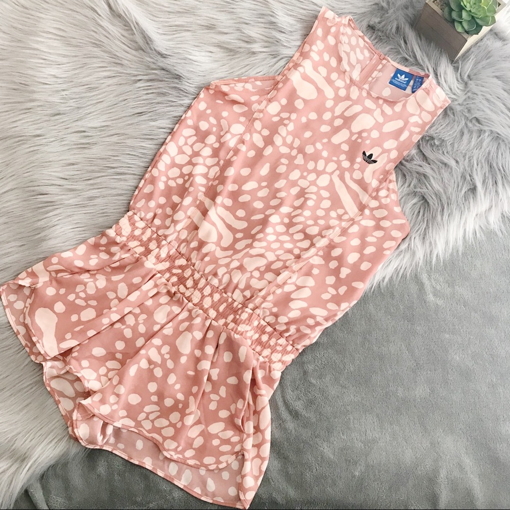 Adidas || Chiffon Animal Print Romper Size M - Picture 1 of 8